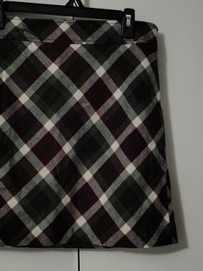 LOFT Plaid Mini Skirt in Black, Gray & Plum
